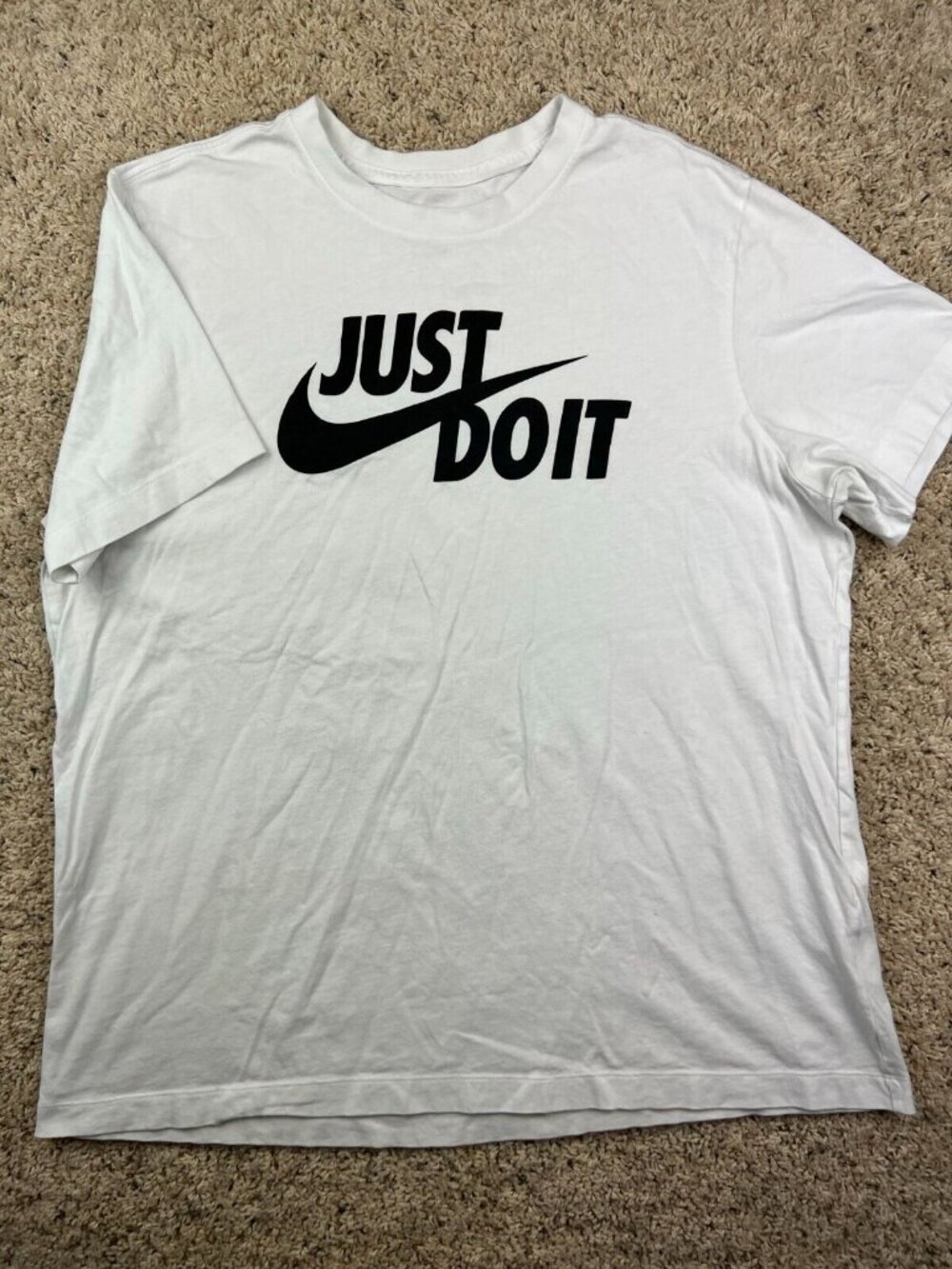 Nike Just Do It T Shirt Short Sleeve White The Nike Tee Size XL Swoosh Logo